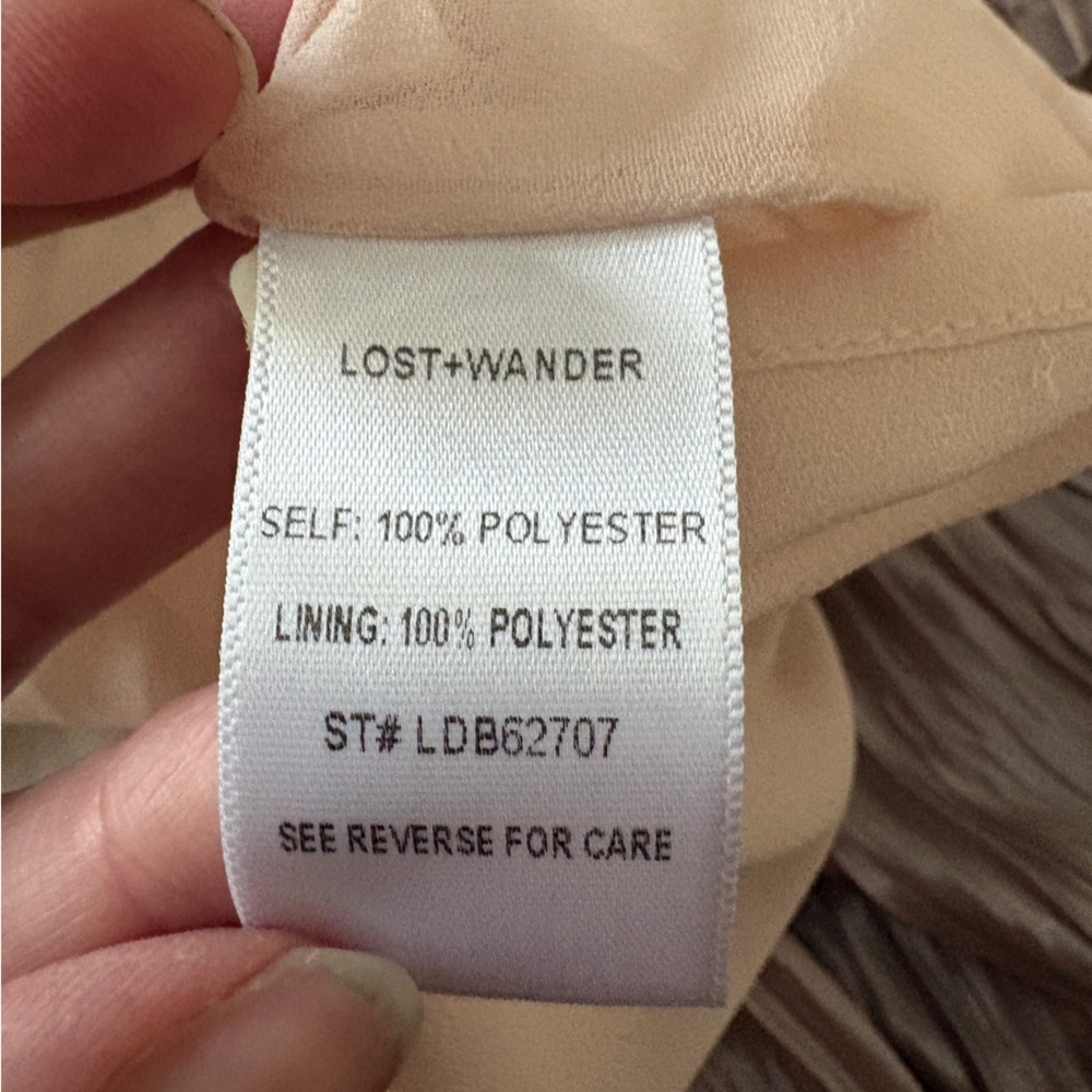 LOST + WANDER Bastille plisse metallic mini slip dress champagne party sz S EUC - Picture 11 of 15